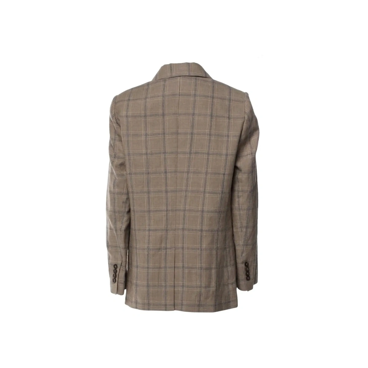 Sacou Brunello Cucinelli Prince Of Wales Linen Blazer - Img 2