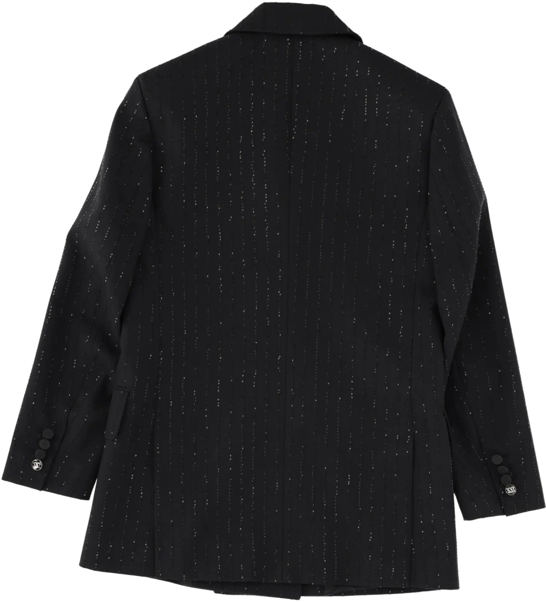 Sacou Double-Breasted Jacket With Rhinestone Details - Img 3