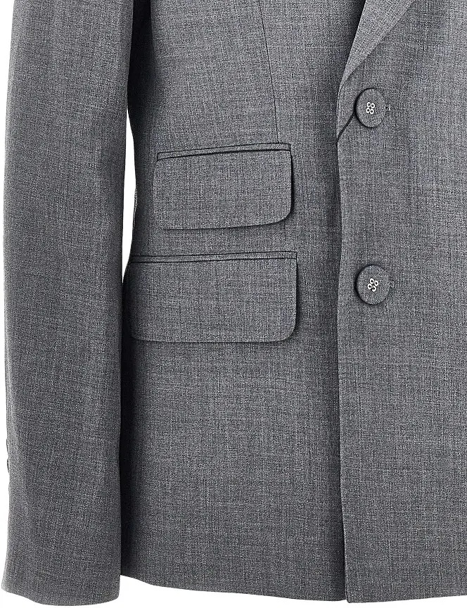 Sacou Double-breasted wool blazer with belt - Img 2