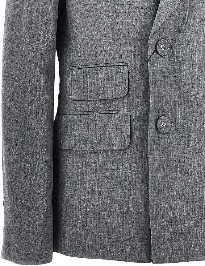 Sacou Double-breasted wool blazer with belt - Img 2