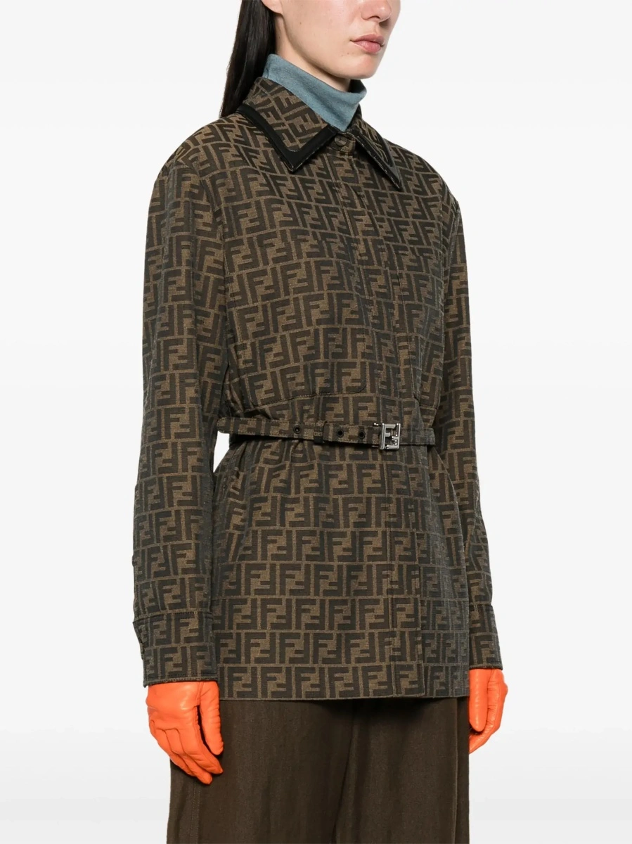 Sacou Fendi maro din bumbac - Img 5