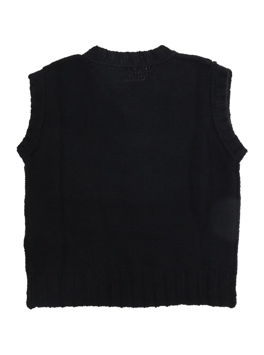 Sacou Jacket M61049MM08VMM6K63UM6900 with collar and long sleeves in black Wool and Nylon for Boy - Img 2