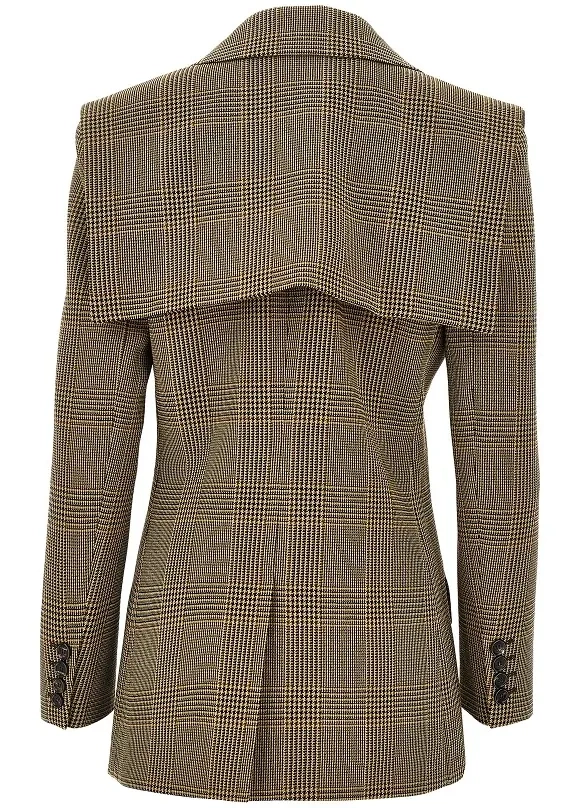 Sacou Prince of Wales jacket with cape detail - Img 3