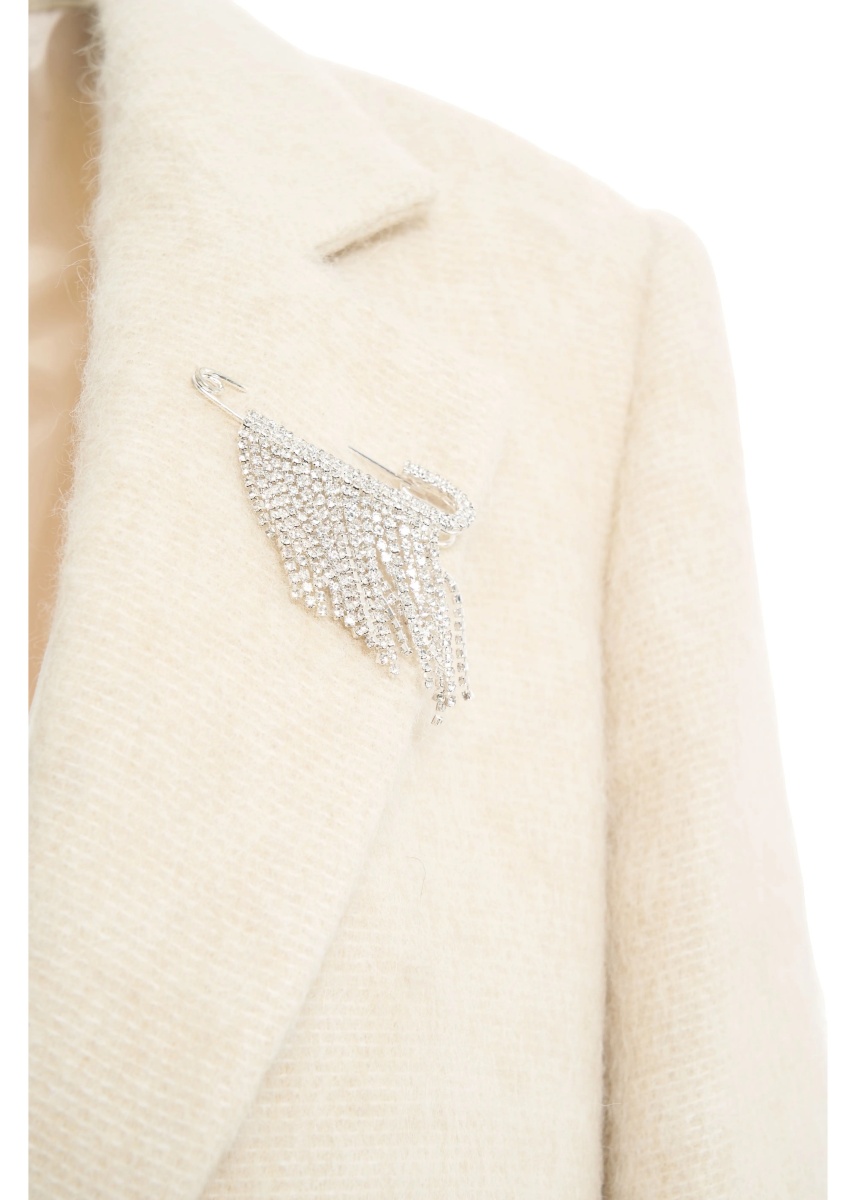 Sacou Single-breasted blazer in wool with brooch - Img 4