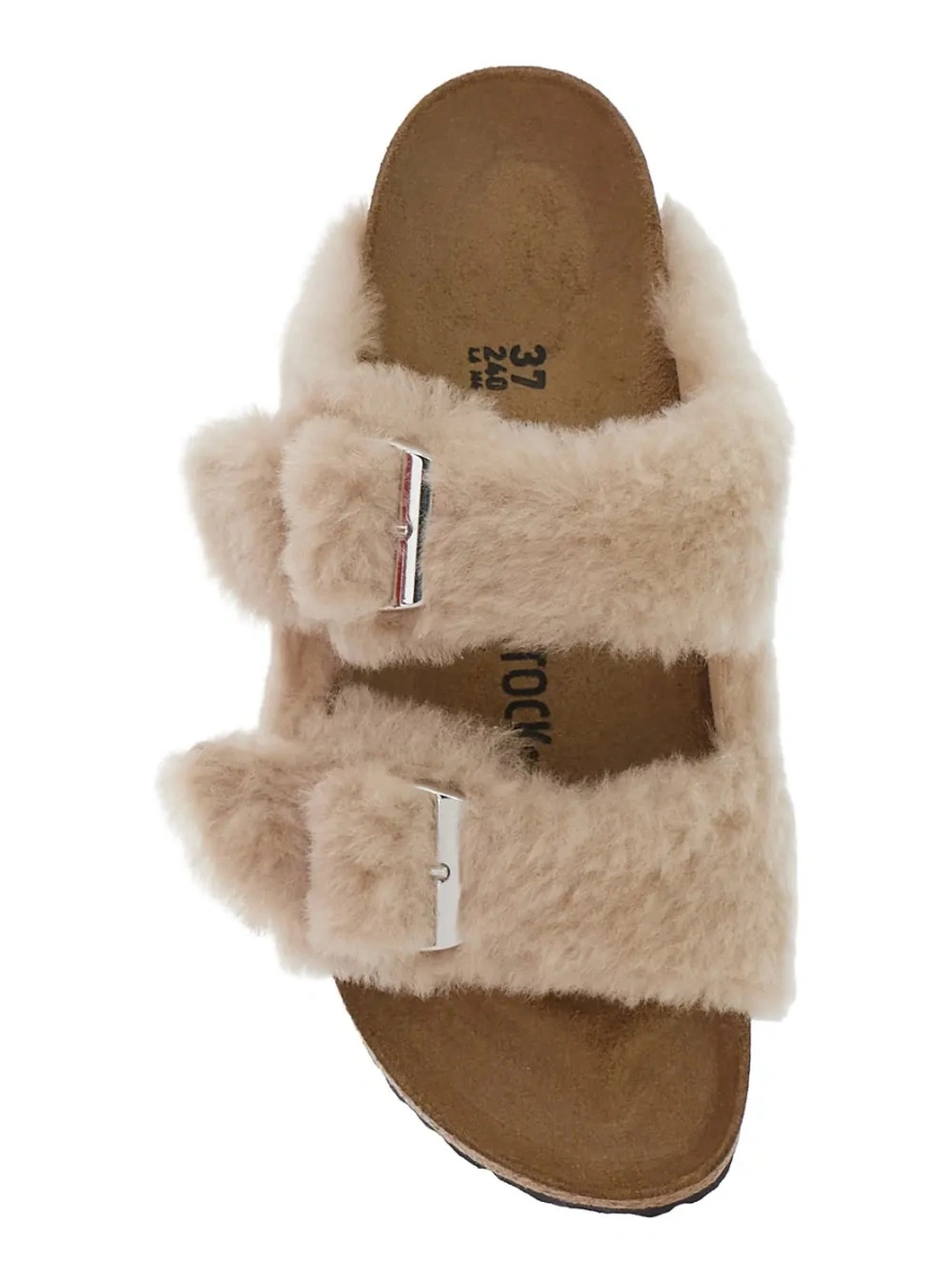 Sandale Birkenstock 'Arizona' albe din piele - Img 3