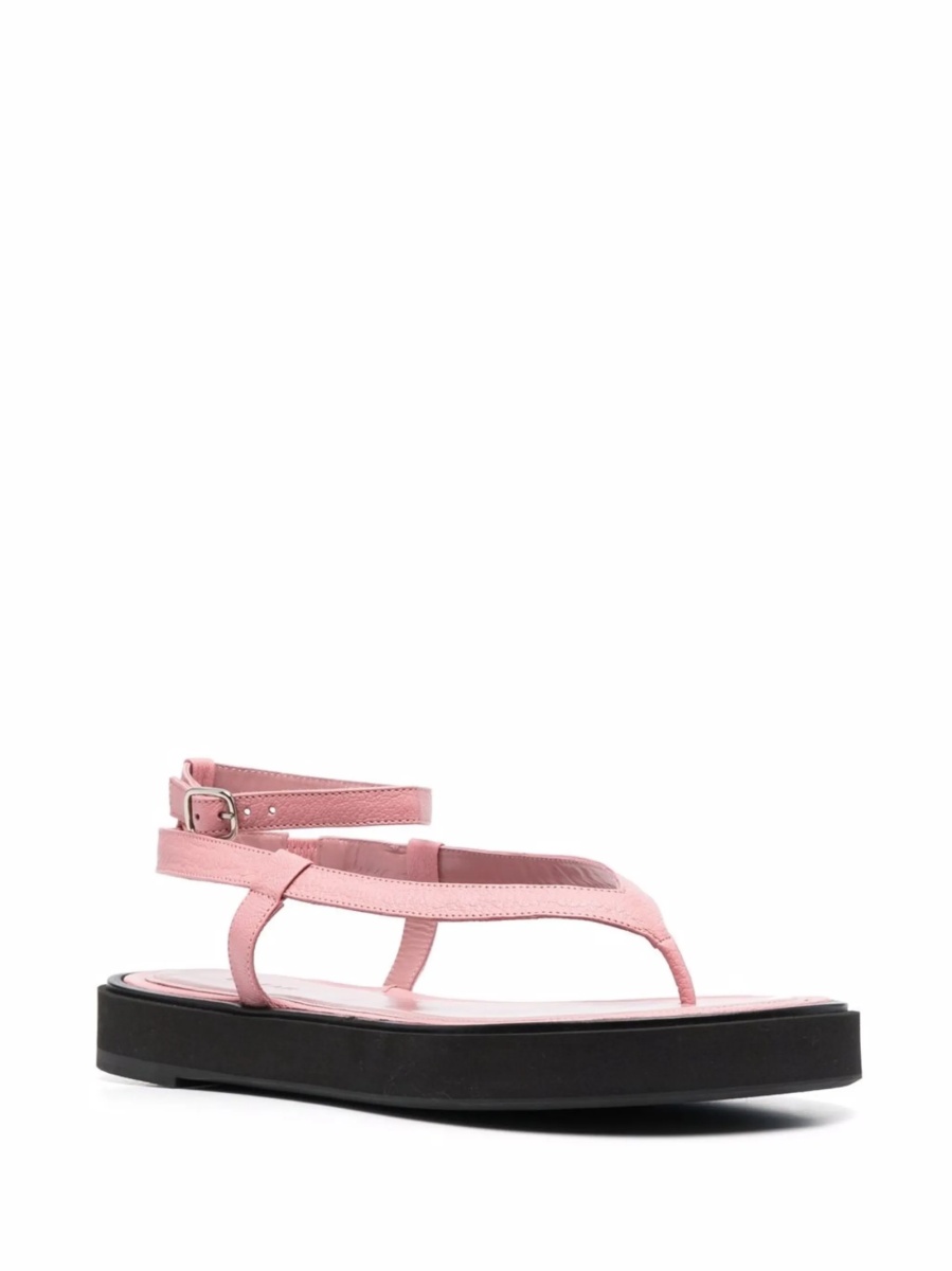 Sandale BY FAR roz din piele - Img 2