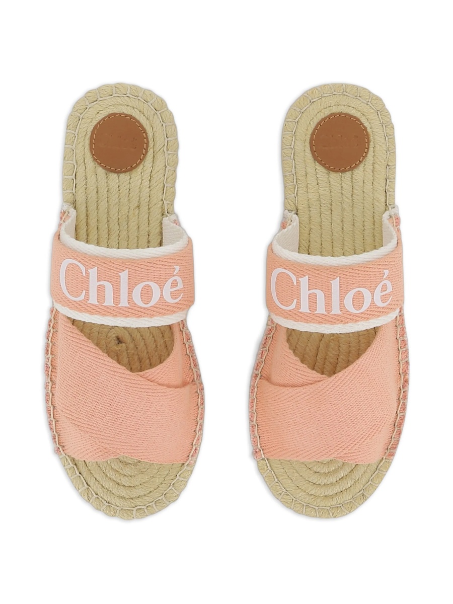 Sandale Chloe roz din material textil - Img 3