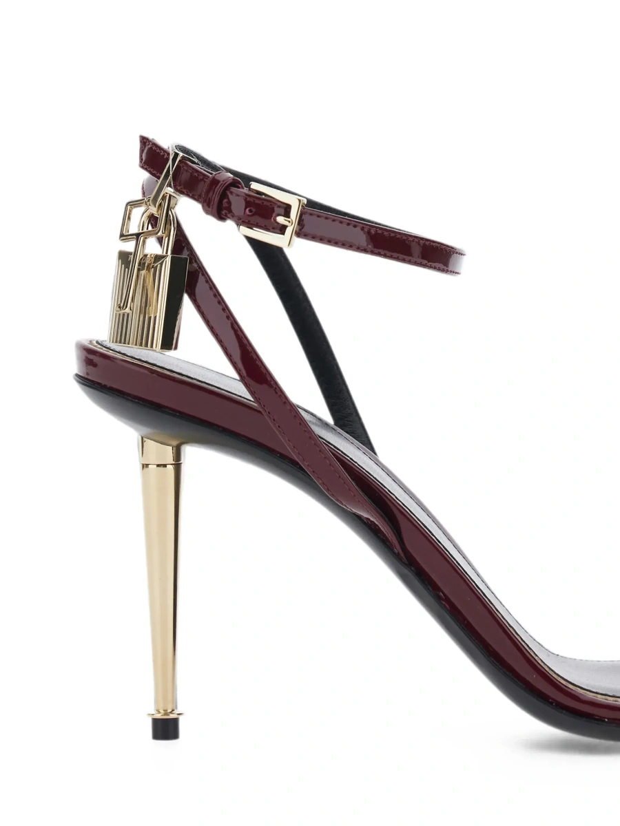 Sandale cu toc Tom Ford mov din piele - Img 7