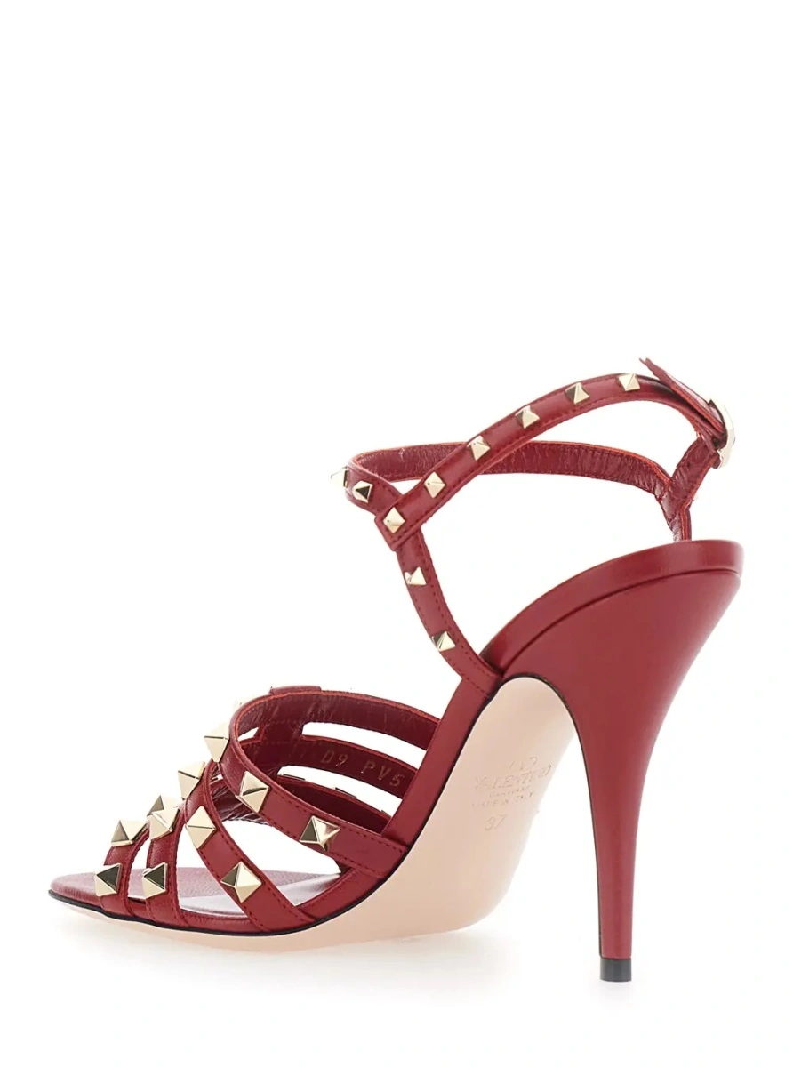 Sandale cu toc Valentino Garavani 'Rockstud' rosii - Img 3