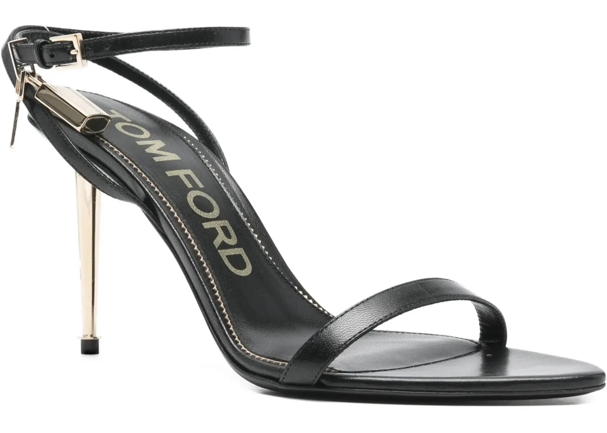 Sandale Shiny leather padlock pointy naked Sandal - Img 2
