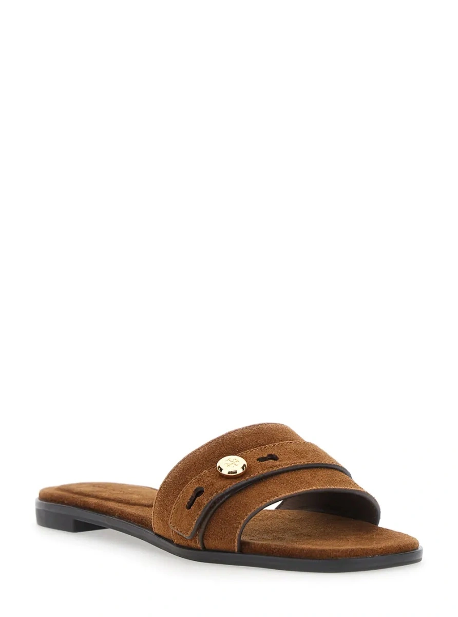 Sandale Tory Burch maro din piele intoarsa 'Romy' - Img 2