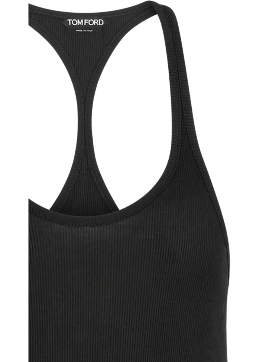 Silk-blend ribbed jersey Tank Top - Img 2