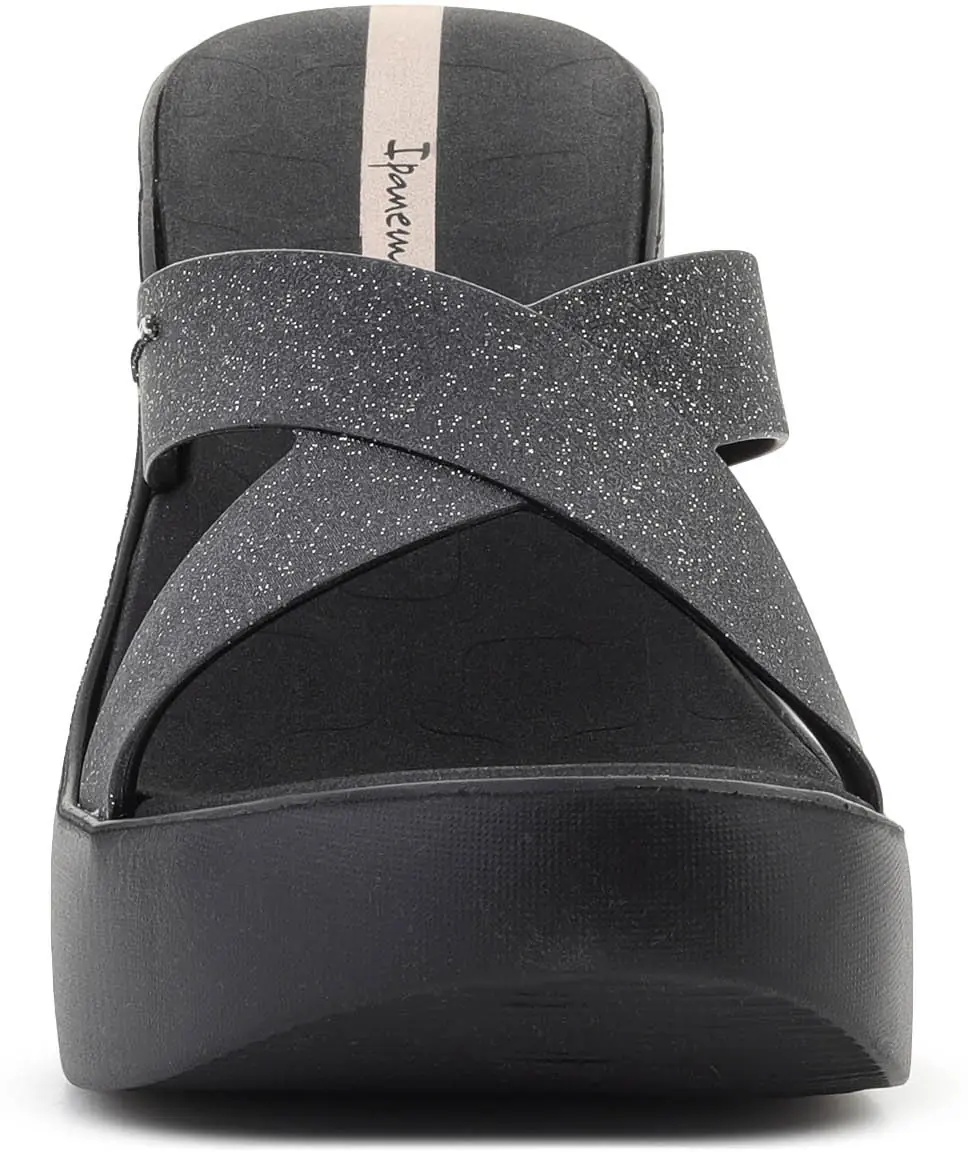 Slapi HIGH FASHION II SLIDE FEM BLACK/GLITTER/BEIGE - Img 2
