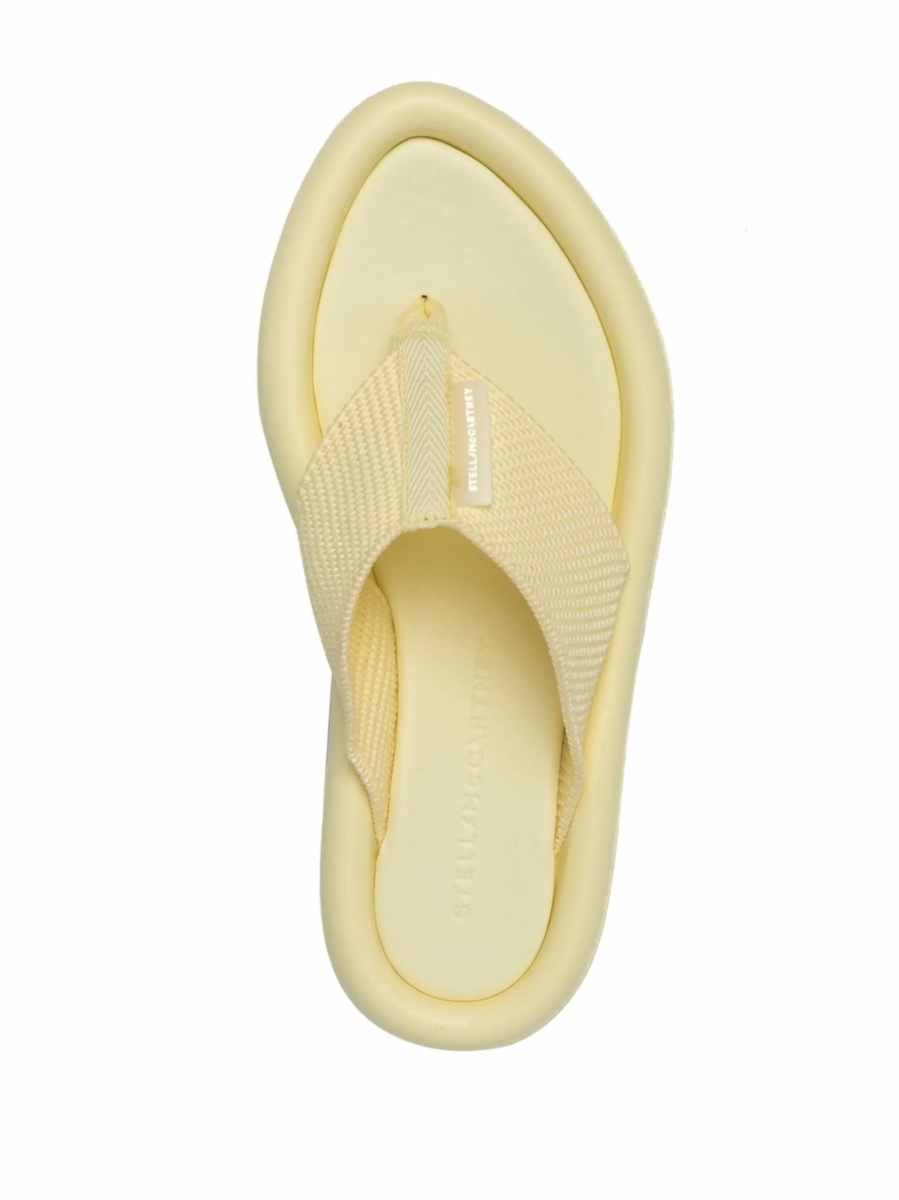 Slapi Stella McCartney galbeni din material textil - Img 4
