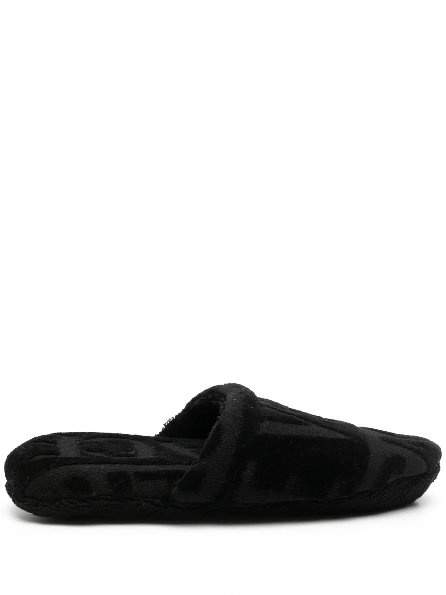 Slapi VERSACE HOME negri din piele ecologica - Img 7