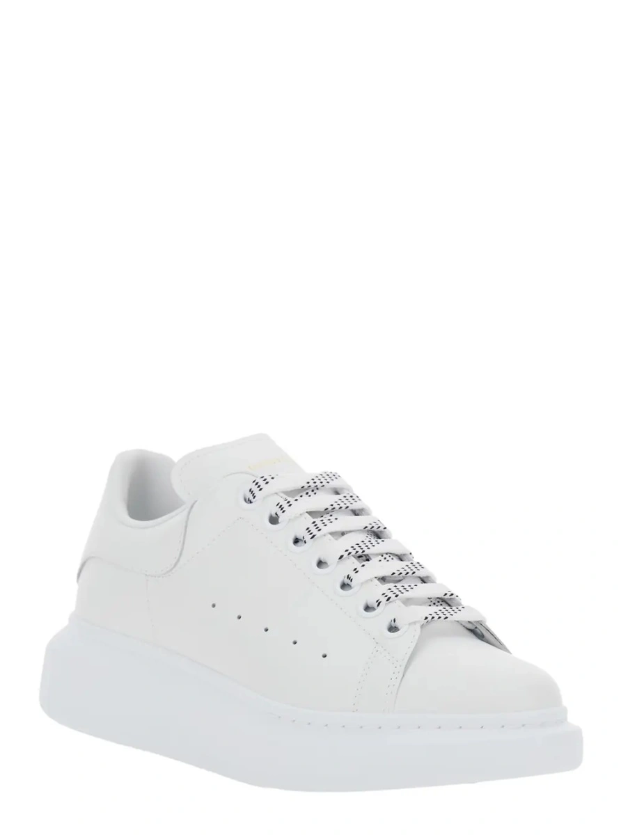 Sneakers Alexander McQueen albi din piele 'Bianca' - Img 2