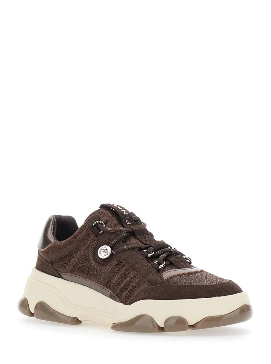 Sneakers 'ATHENA' brown Sneakers with laminated details in leather for women - Img 2