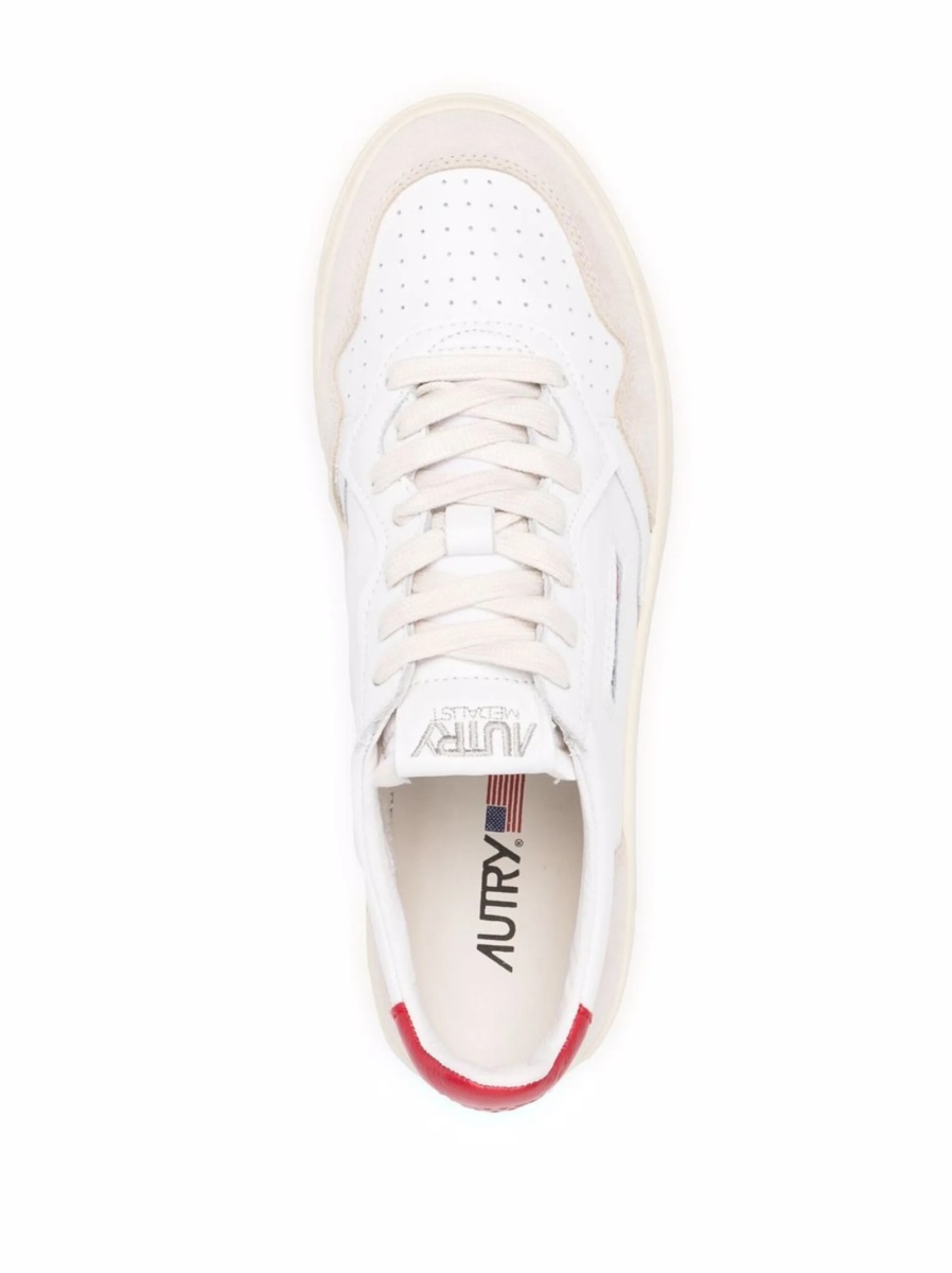 Sneakers AUTRY albi din piele si material textil - Img 4