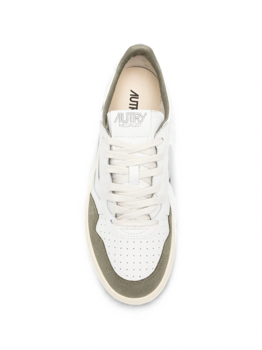 Sneakers AUTRY albi din piele si piele intoarsa - Img 4