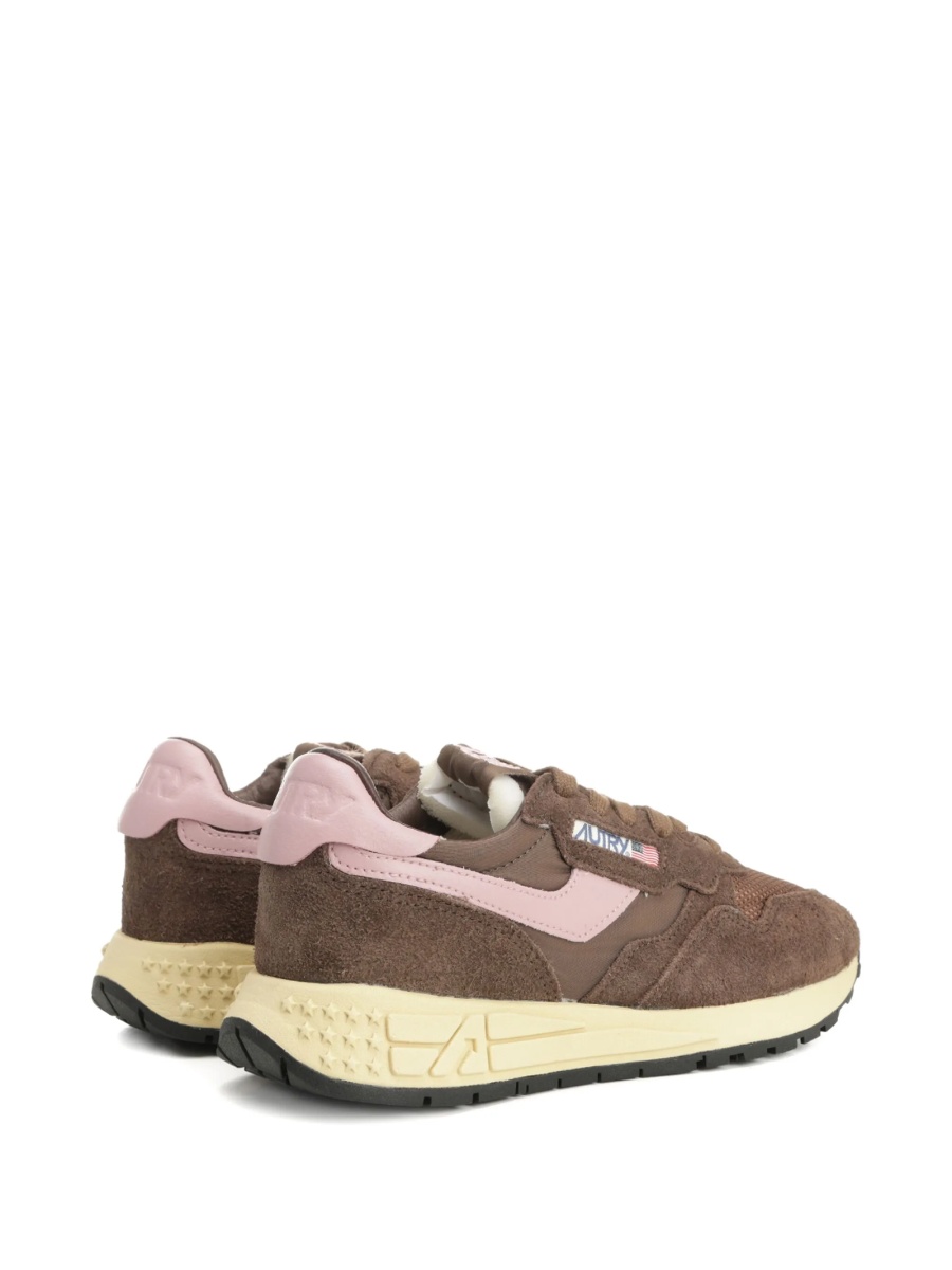 Sneakers AUTRY maro din piele intoarsa si nylon - Img 3