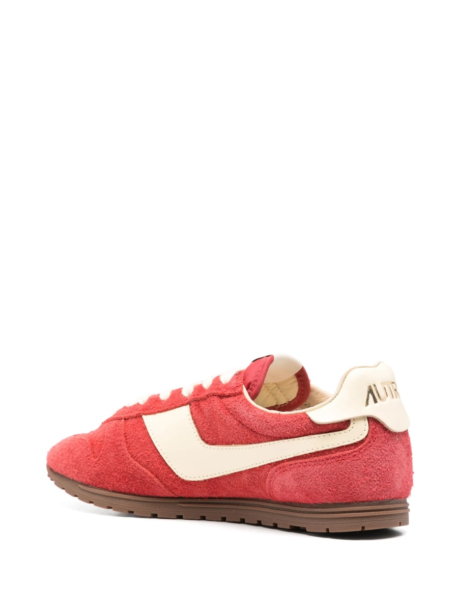 Sneakers AUTRY rosii din material textil si piele intoarsa - Img 3