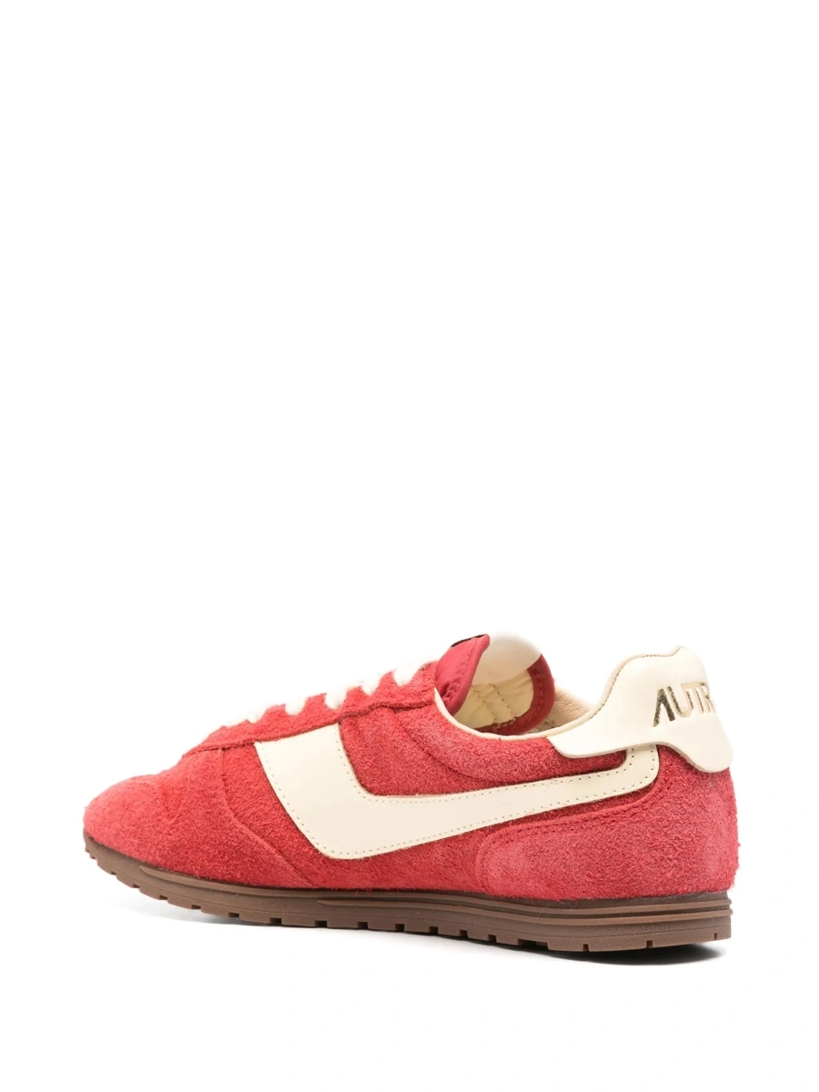 Sneakers AUTRY rosii din material textil si piele intoarsa - Img 3