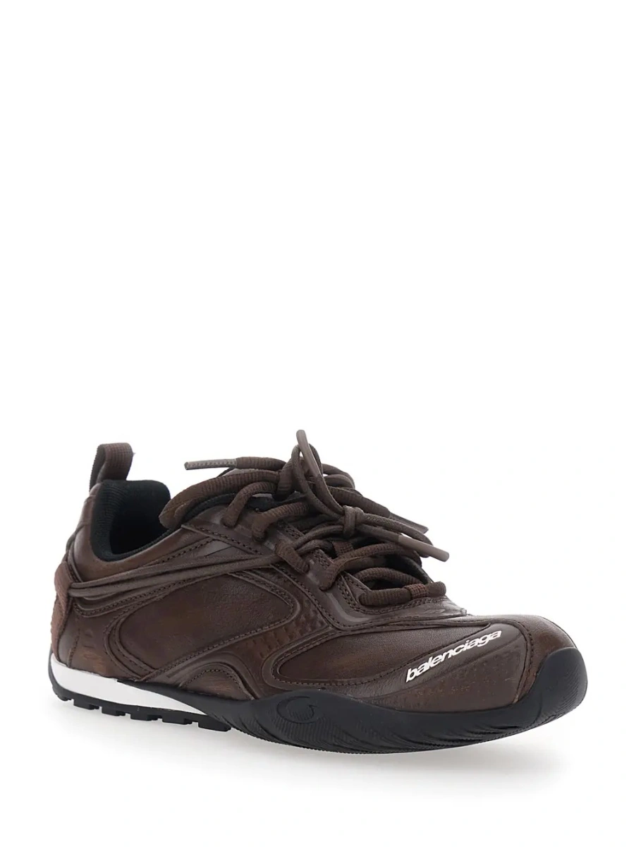 Sneakers Balenciaga maro din piele 'Radar' - Img 2
