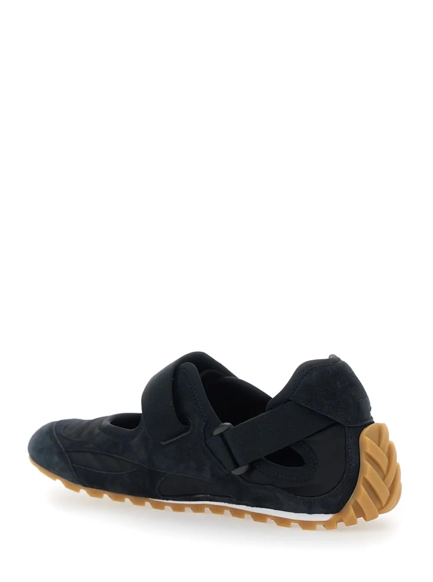 Sneakers Bottega Veneta negri din piele si textil - Img 3
