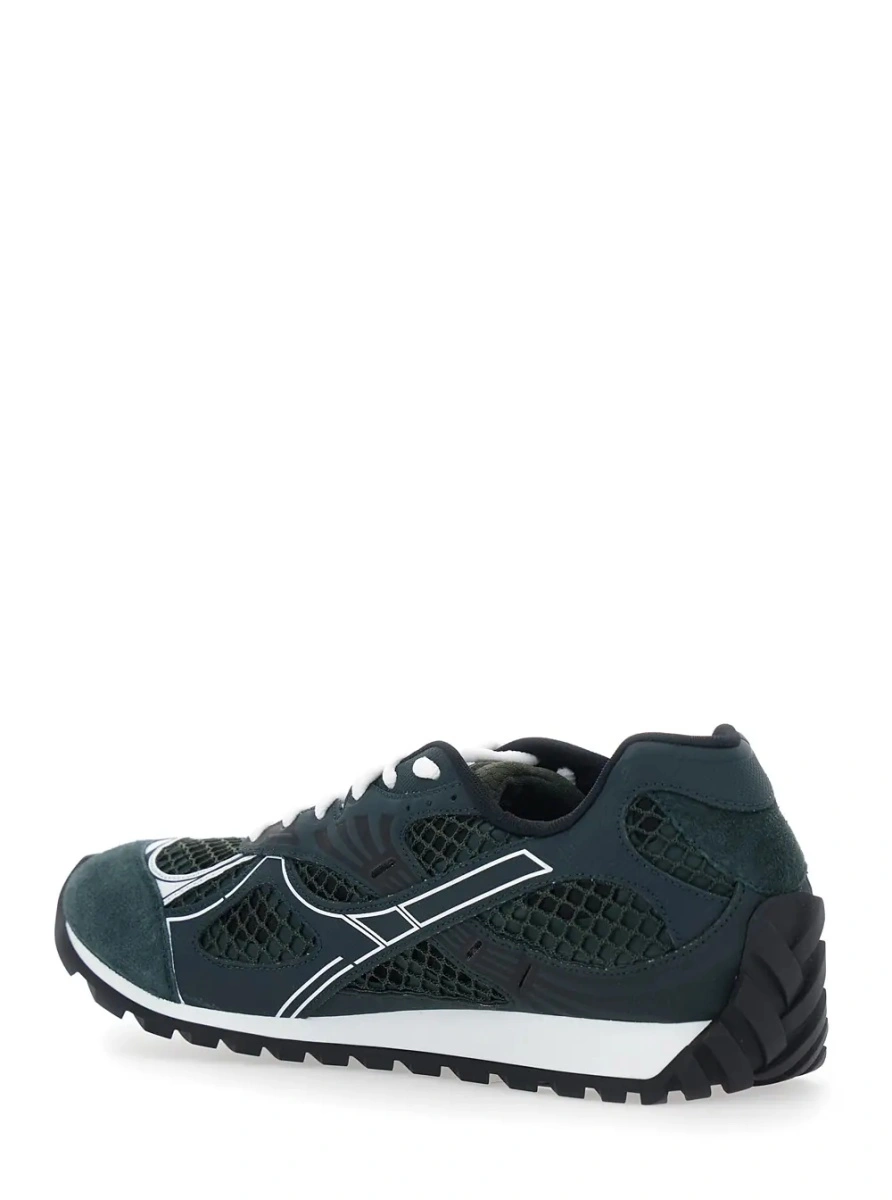 Sneakers Bottega Veneta verzi din piele intoarsa si material tehnic - Img 3