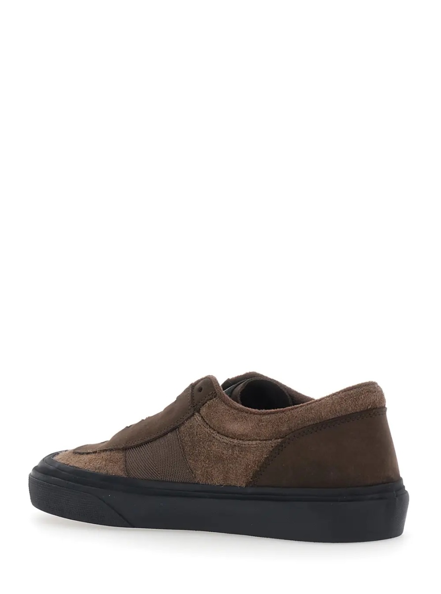 Sneakers Brown low top sneakers with logo on the tongue in suede for men - Img 3