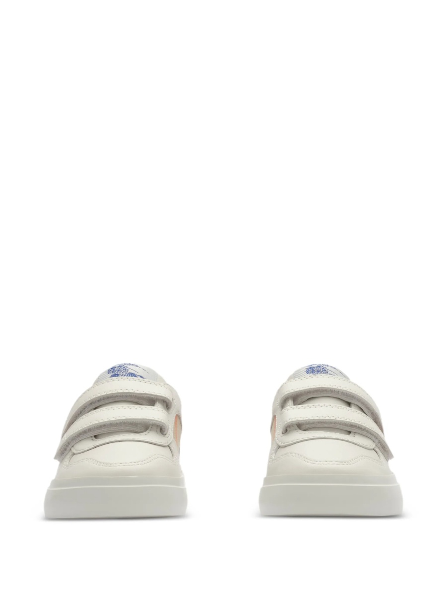Sneakers Burberry neutri din bumbac si piele - Img 4