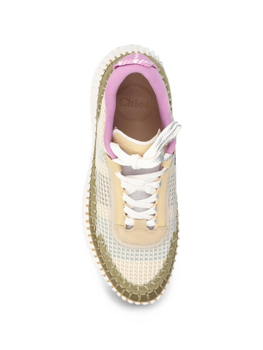Sneakers Chloe 'Nama' bej din piele intoarsa - Img 7