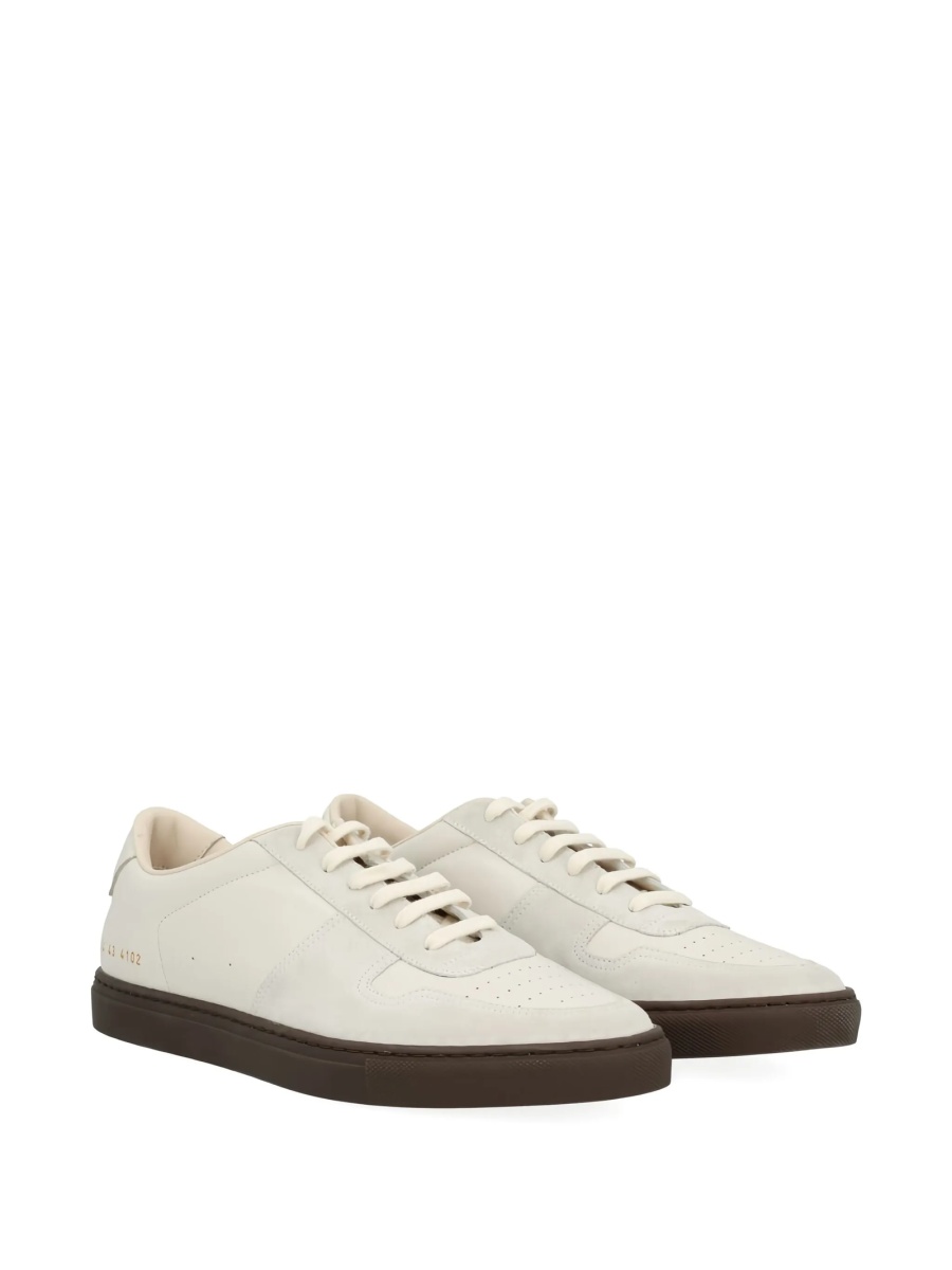 Sneakers Common Projects neutri din piele intoarsa si piele - Img 2