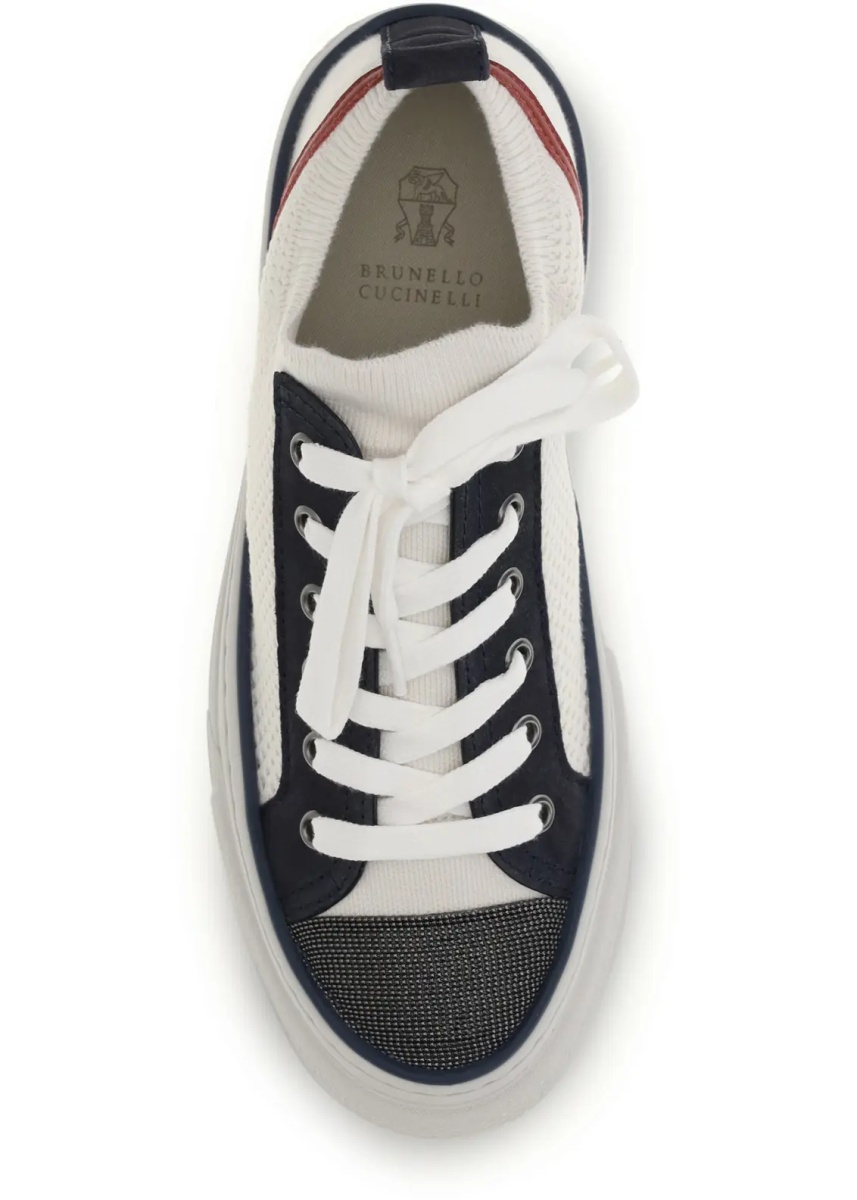 Sneakers Cotton knit and suede Sneakers with Precious Toe - Img 4