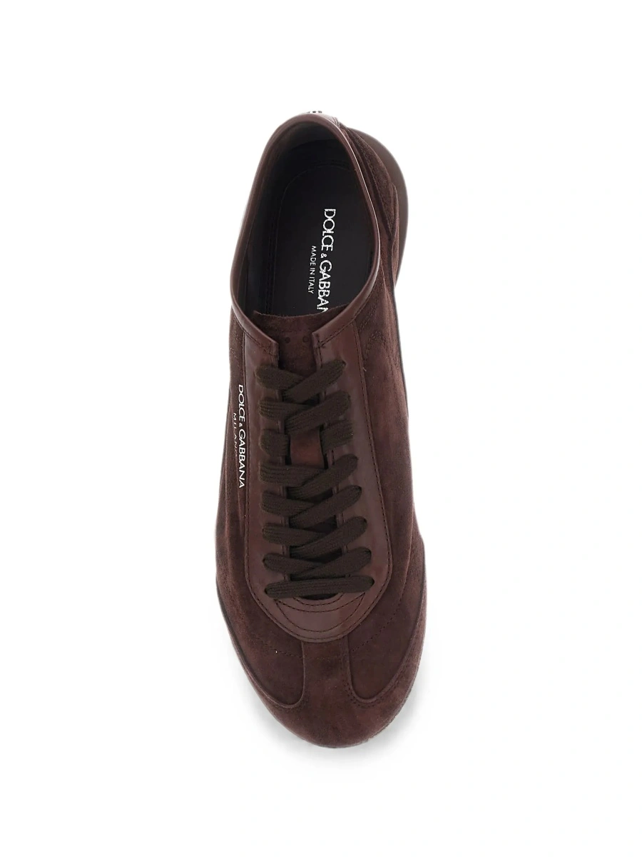 Sneakers Dolce &amp; Gabbana maro din piele intoarsa 'Gimondi Plus' - Img 6