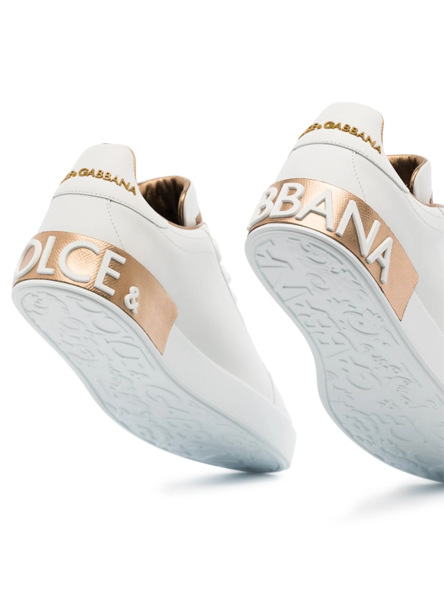 Sneakers Dolce &amp; Gabbana Portofino albi din piele - Img 2
