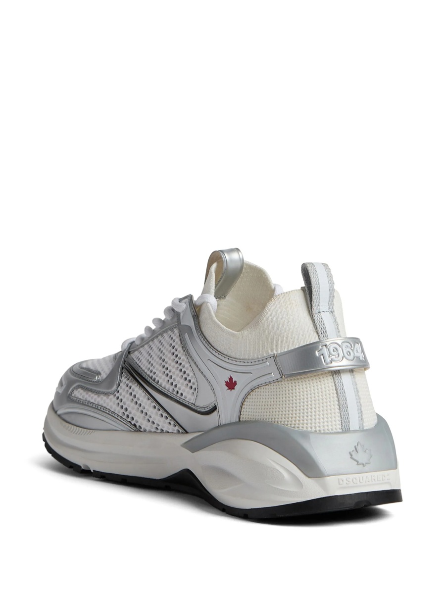 Sneakers DSQUARED2 albi din polyester si elastan - Img 3
