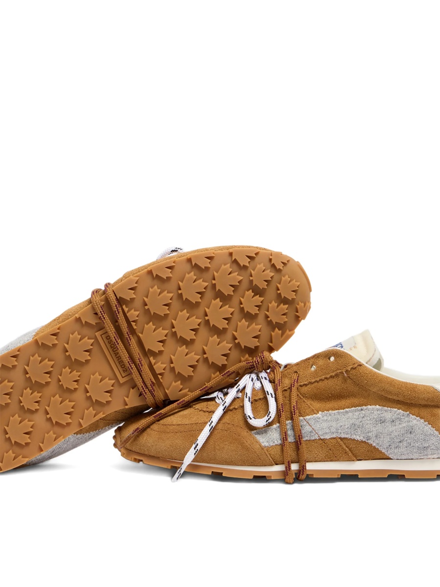 Sneakers DSQUARED2 maro din piele intoarsa si piele - Img 4