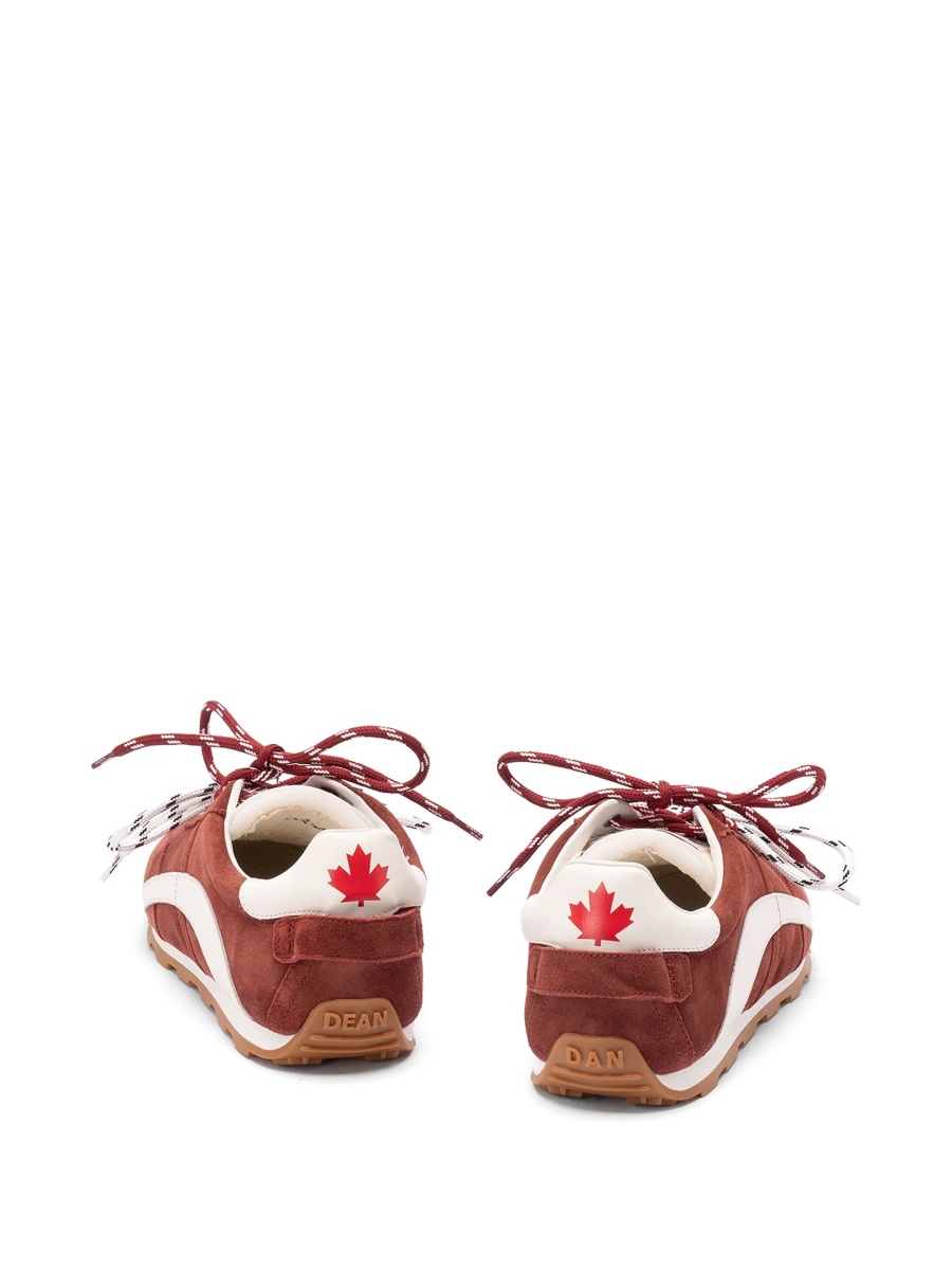 Sneakers DSQUARED2 rosii din piele intoarsa - Img 3