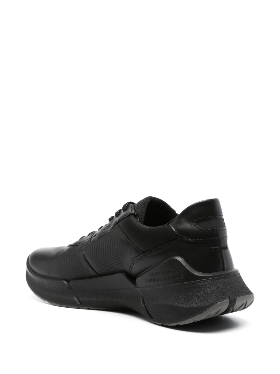 Sneakers ECCO negri din piele si material textil - Img 3