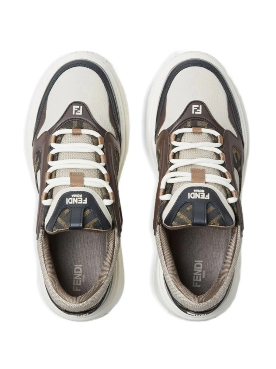 Sneakers Fendi 'Force' multicolor din jacquard FF si piele - Img 7