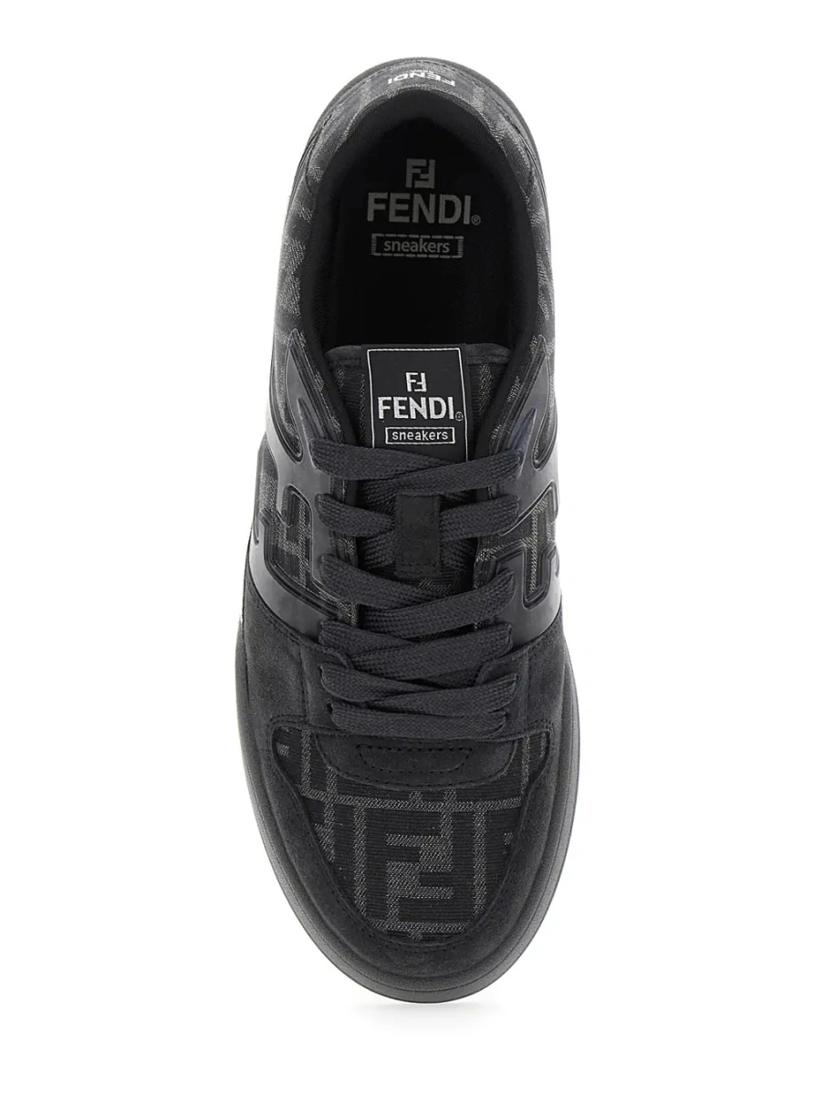 Sneakers Fendi gri din piele 'Match' - Img 4