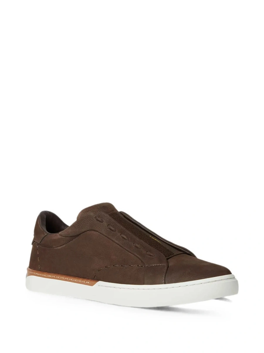 Sneakers Fendi maro din piele 'City' - Img 5