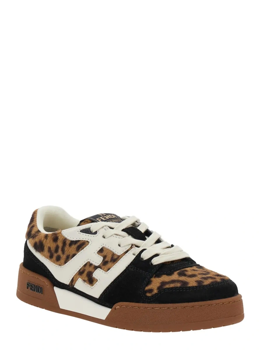 Sneakers Fendi maro din piele 'Fendi Match' - Img 2