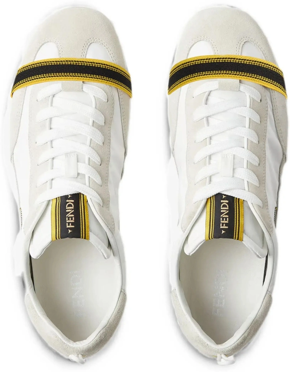 Sneakers Fendi multicolor din piele intoarsa si material textil - Img 6
