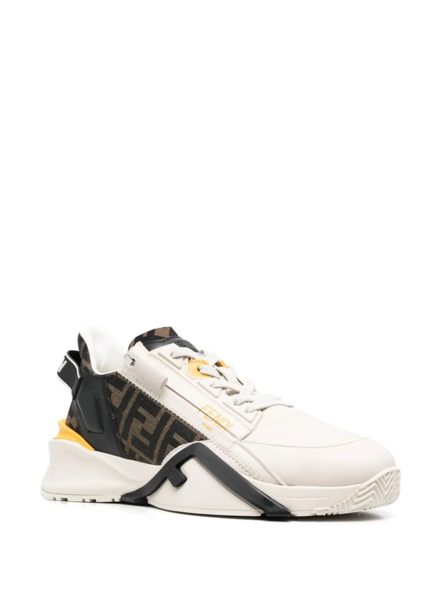 Sneakers Fendi neutri din piele - Img 2