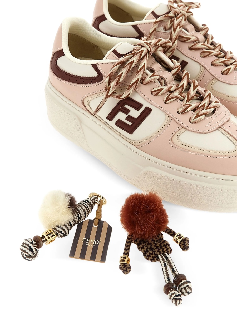 Sneakers Fendi neutri din piele - Img 5