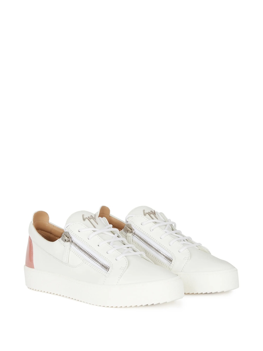 Sneakers Giuseppe Zanotti albi din piele - Img 2