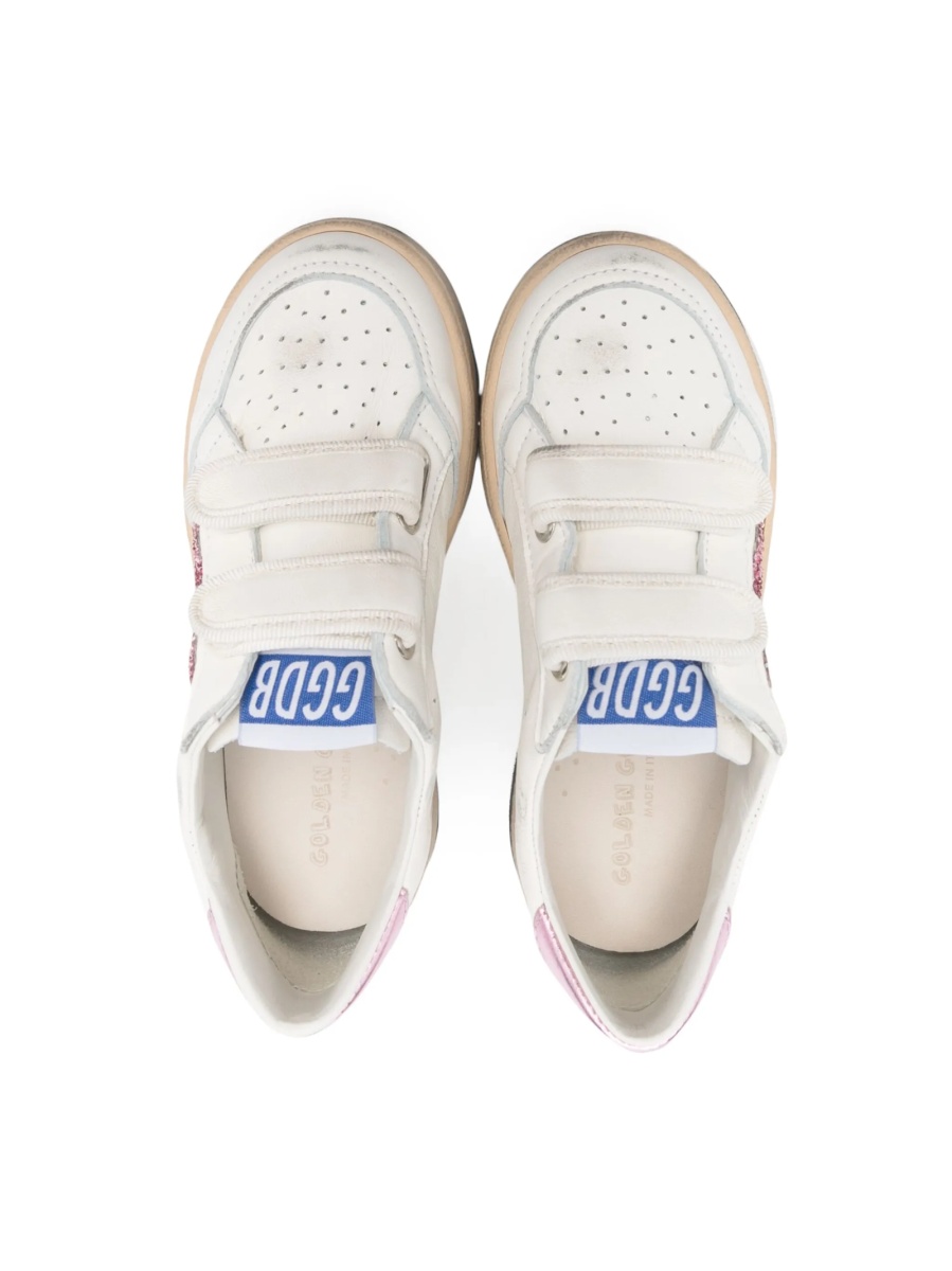 Sneakers Golden Goose albi din polyester si piele - Img 3