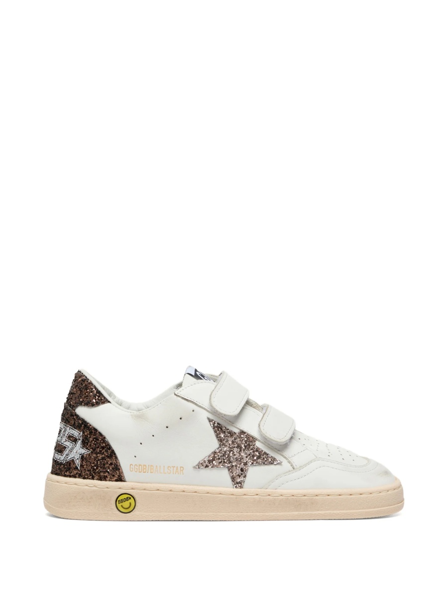 Sneakers Golden Goose albi din slipici si piele - Img 2